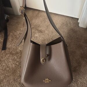Coach Taupe Leather Shoulder Bag